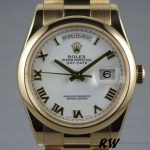 Rolex Day-Date 118208 White Roman Dial Roman Numerals 36mm Unisex Replica Watch - Image 2