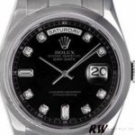Rolex Day-Date 118209 Black dial 36mm Unisex Replica Watch - Image 2