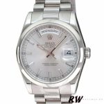 Rolex Day-Date 118209 Silver Dial White Gold 36mm Unisex Replica Watch - Image 2