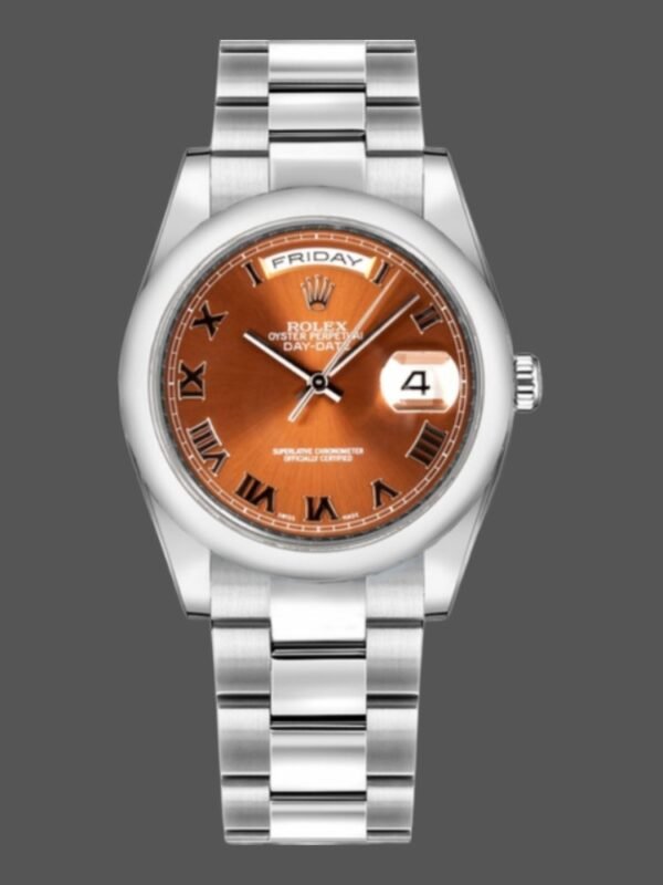 Rolex Day-Date 118209 White Gold Copper Brown Dial 36mm Unisex Replica Watch - Image 1