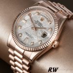 Rolex Day-Date 118235 Everose Gold Meteorite Diamond Dial 36mm Unisex Replica Watch - Image 2