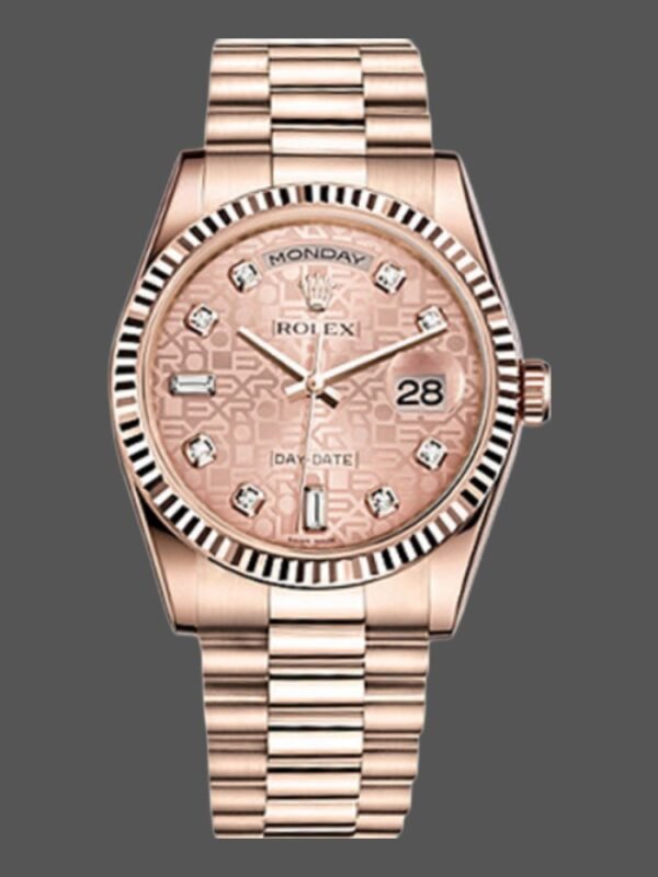 Rolex Day-Date 118235 Everose Gold Pink Jubilee dial 36mm Lady Replica Watch - Image 1