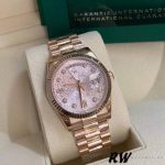 Rolex Day-Date 118235 Everose Gold Pink Jubilee dial 36mm Lady Replica Watch - Image 3