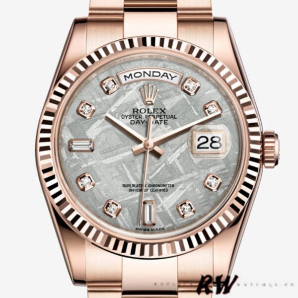 Rolex Day-Date 118235 Meteorite Diamond Dial 36mm Unisex Replica Watch - Image 2
