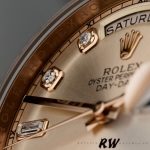Rolex Day-Date 118235 Rose Gold Champagne Diamond Dial 36mm Unisex Replica Watch - Image 3