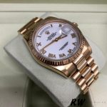 Rolex Day-Date 118235 White Dial Fluted Bezel 36mm Unisex Replica Watch - Image 3