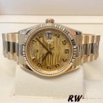 Rolex Day-Date 118238 Arabic Numeral Wave Champagne Dial Yellow gold 36mm Unisex Replica Watch - Image 4