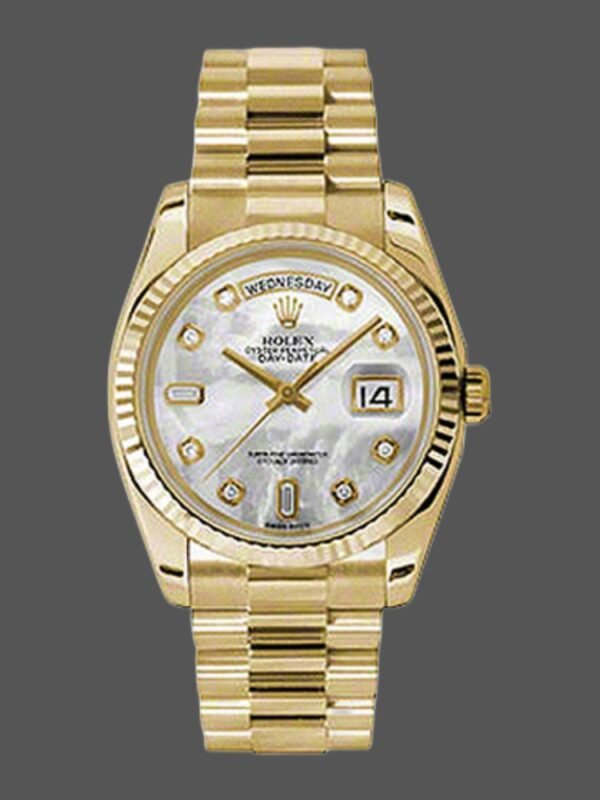 Rolex Day-Date 118238 Mother of Pearl White Dial 36mm Unisex Replica Watch - Image 1
