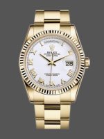 Rolex Day-Date 118238 White Roman numeral dial 36mm Unisex Replica Watch