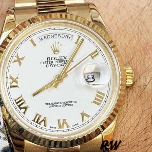 Rolex Day-Date 118238 White Roman numeral dial 36mm Unisex Replica Watch - Image 2