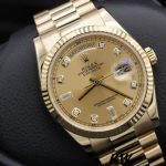 Rolex Day-Date 118238 Yellow Gold Diamond Champagne Dial 36mm Unisex Replica Watch - Image 2