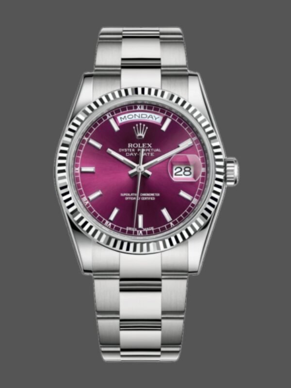 Rolex Day-Date 118239 Cherry Dial white gold 36mm Lady Replica Watch - Image 1