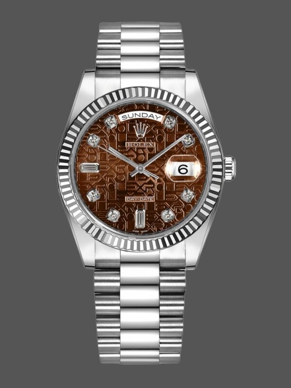 Rolex Day-Date 118239 Jubilee Chocolate Brown Dial 36mm Unisex Replica Watch
(5.0) - Image 1