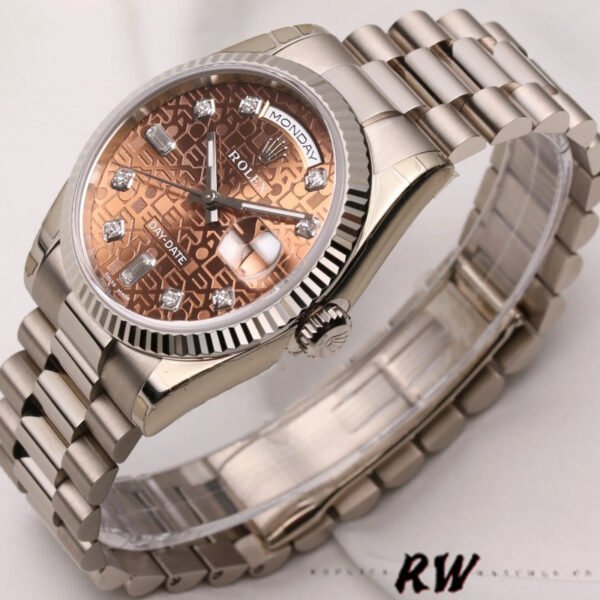 Rolex Day-Date 118239 Jubilee Chocolate Brown Dial 36mm Unisex Replica Watch
(5.0) - Image 2