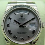 Rolex Day-Date 118239 Rhodium Roman Dial white gold 36mm Unisex Replica Watch - Image 2