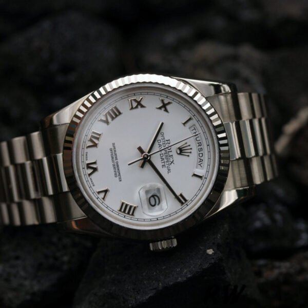 Rolex Day-Date 118239 Roman Numeral White Dial 36mm Unisex Replica Watch - Image 3