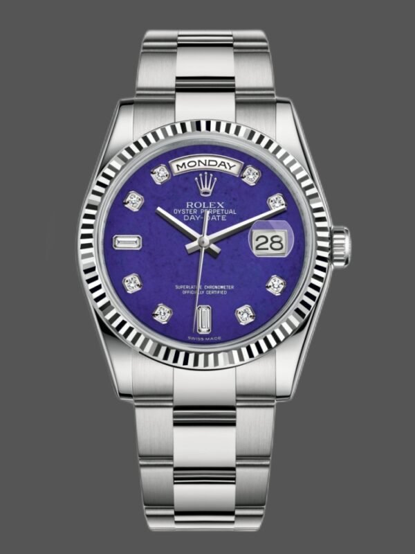 Rolex Day-Date 118239 White Gold Diamond Lapis Lazuli Blue Dial 36mm Unisex Replica Watch - Image 1