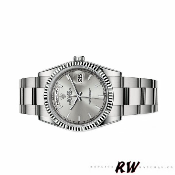 Rolex Day-Date 118239 White Gold Silver dial 36mm Unisex Replica Watch - Image 3