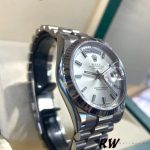 Rolex Day-Date 118239 White Gold Silver dial Fluted Bezel 36mm Unisex Replica Watch - Image 3