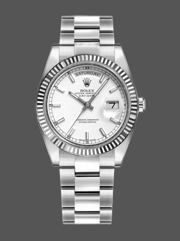 Rolex Day-Date 118239 White Gold White Dial 36mm Unisex Replica Watch - Image 1