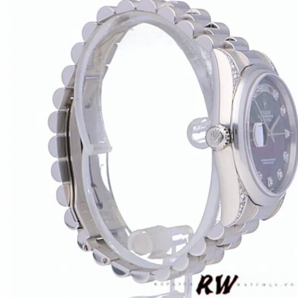 Rolex Day-Date 118296 Platinum MOP Dial Diamond 36mm Unisex Replica Watch - Image 3