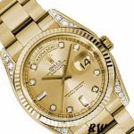 Rolex Day-Date 118338 Champagne Diamonds Dial 36mm Unisex Replica Watch - Image 2