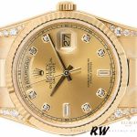 Rolex Day-Date 118338 Champagne Diamonds Dial 36mm Unisex Replica Watch - Image 3