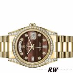 Rolex Day-Date 118388 Bull’s Eye Brown Dial 36mm Unisex Replica Watch - Image 4