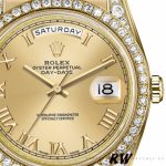 Rolex Day-Date 118388 Champagne Roman Numeral Dial 36MM Unisex Replica Watch - Image 2