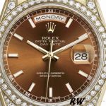 Rolex Day-Date 118388 Diamond Bezel Chocolate Brown Dial 36MM Unisex Replica Watch - Image 2