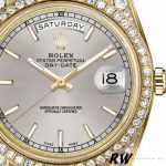 Rolex Day-Date 118388 Diamond Bezel Silver Index Dial 36MM Unisex Replica Watch - Image 4