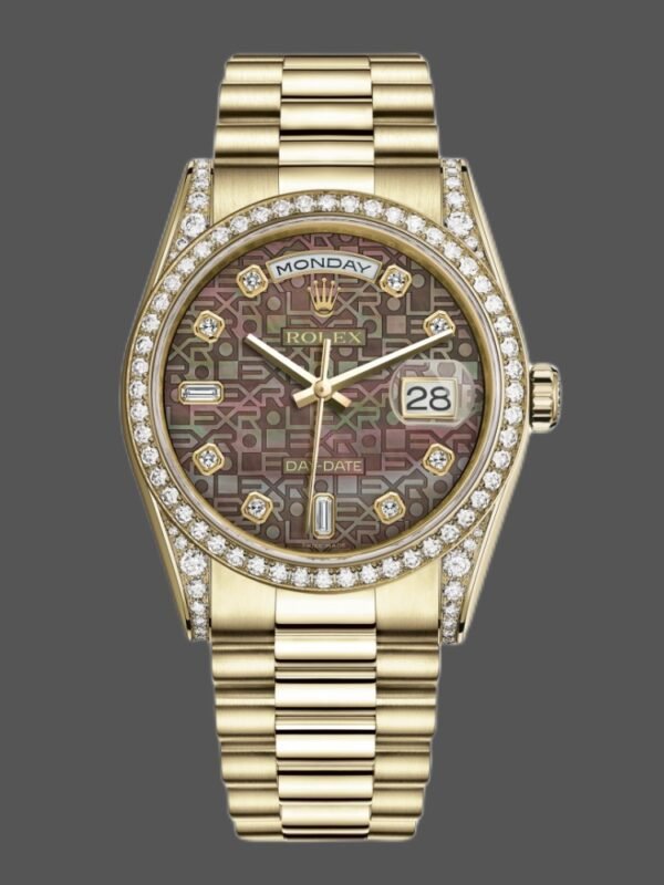 Rolex Day-Date 118388 Mother of Pearl Jubilee Diamond Dial 36mm Unisex Replica Watch - Image 1