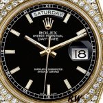 Rolex Day-Date 118388 Yellow Gold Black Index Dial 36mm Unisex Replica Watch - Image 2