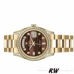 Rolex Day-Date 118388 Yellow Gold Bull’s Eye Brown Dial 36mm Unisex Replica Watch - Image 4