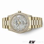 Rolex Day-Date 118388 Yellow Gold Diamond Meteorite Dial 36MM Unisex Replica Watch - Image 4