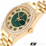 Rolex Day-Date 118388 Yellow Gold Green Enamel Diamond Dial 36MM Unisex Replica Watch - Image 4