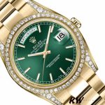 Rolex Day-Date 118388 Yellow Gold Green Index Dial 36MM Unisex Replica Watch - Image 3