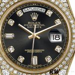 Rolex Day-Date 118388 yellow gold Black Diamond Dial 36mm Unisex Replica Watch - Image 2