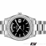 Rolex Day-Date 118389 Diamond Bezel Black Index Dial 36MM Unisex Replica Watch - Image 4