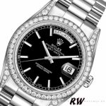 Rolex Day-Date 118389 White Gold Black Index Dial 36MM Unisex Replica Watch - Image 3