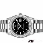 Rolex Day-Date 118389 White Gold Black Index Dial 36MM Unisex Replica Watch - Image 4