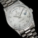 Rolex Day-Date 118389 White Gold Silver Diamond dial 36MM Unisex Replica Watch - Image 4