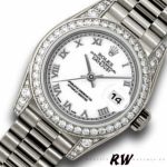 Rolex Day-Date 118389 White Gold White Roman Numeral Dial 36MM Unisex Replica Watch - Image 2
