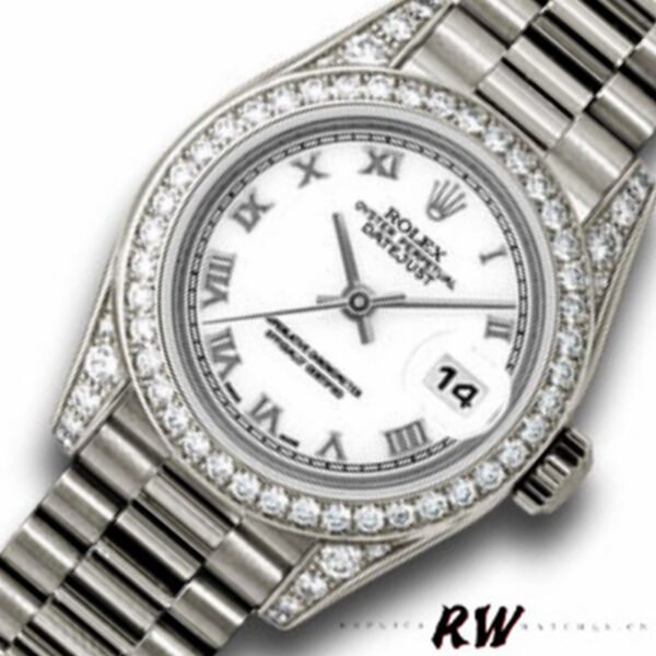Rolex Day-Date 118389 White Gold White Roman Numeral Dial 36MM Unisex Replica Watch - Image 2