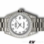 Rolex Day-Date 118389 White Gold White Roman Numeral Dial 36MM Unisex Replica Watch - Image 4