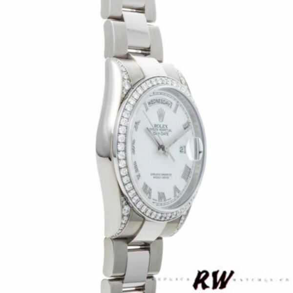 Rolex Day-Date 118389 White Roman Numeral Dial 36MM Unisex Replica Watch - Image 2