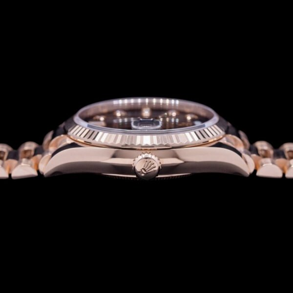 Rolex Day-Date 128235 Everose Gold Brown Ombre Diamond Dial 36MM Unisex Replica Watch - Image 4