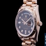 Rolex Day-Date 128235 Everose Gold Brown Ombre Diamond Dial 36MM Unisex Replica Watch - Image 3