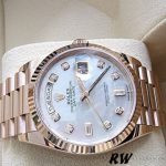 Rolex Day-Date 128235 Everose Gold MOP Dial 36MM Unisex Replica Watch - Image 4