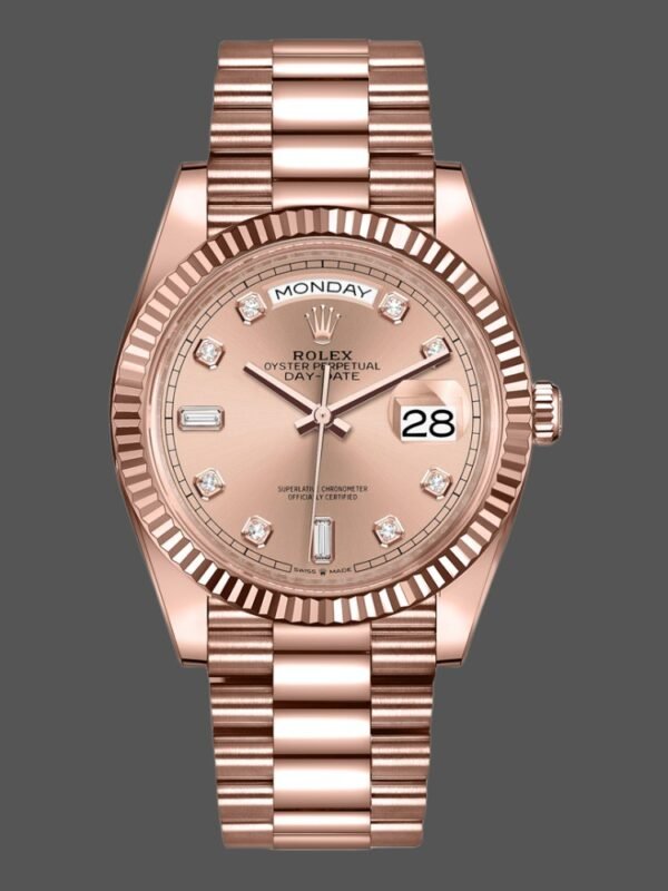 Rolex Day-Date 128235 Everose Gold Pink Rose Dial 36MM Unisex Replica Watch - Image 1